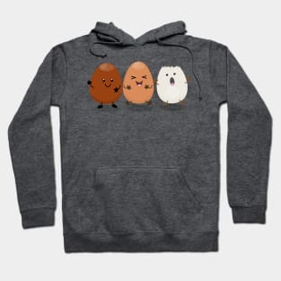 Cute kawaii eggs funny cartoon illustration Hoodie